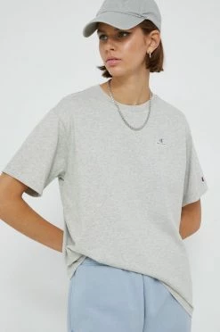 Γυναικεία Κοντομάνικο Βαμβακερό μπλουζάκι Champion γκρι