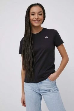 Γυναικεία Κοντομάνικο Βαμβακερό μπλουζάκι Champion μαύρο