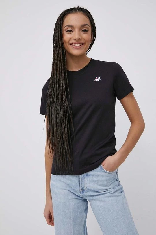 Γυναικεία Κοντομάνικο Βαμβακερό μπλουζάκι Champion μαύρο 1 Γυναικεία Κοντομάνικο Βαμβακερό μπλουζάκι Champion μαύρο