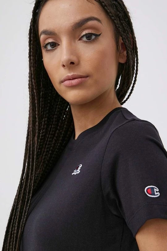 Γυναικεία Κοντομάνικο Βαμβακερό μπλουζάκι Champion μαύρο 4 Γυναικεία Κοντομάνικο Βαμβακερό μπλουζάκι Champion μαύρο - Image 4