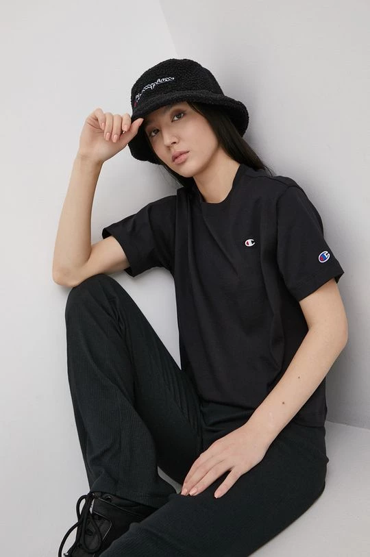 Γυναικεία Κοντομάνικο Βαμβακερό μπλουζάκι Champion μαύρο 1 Γυναικεία Κοντομάνικο Βαμβακερό μπλουζάκι Champion μαύρο