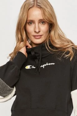 Γυναικεία Χωρίς φερμουάρ Champion - Βαμβακερή μπλούζα μαύρο