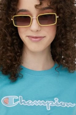 Γυναικεία Κοντομάνικο Βαμβακερό μπλουζάκι Champion τιρκουάζ