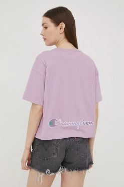 Γυναικεία Κοντομάνικο Βαμβακερό μπλουζάκι Champion μοβ -Champion Εκπτώσεις unnamed file 1746