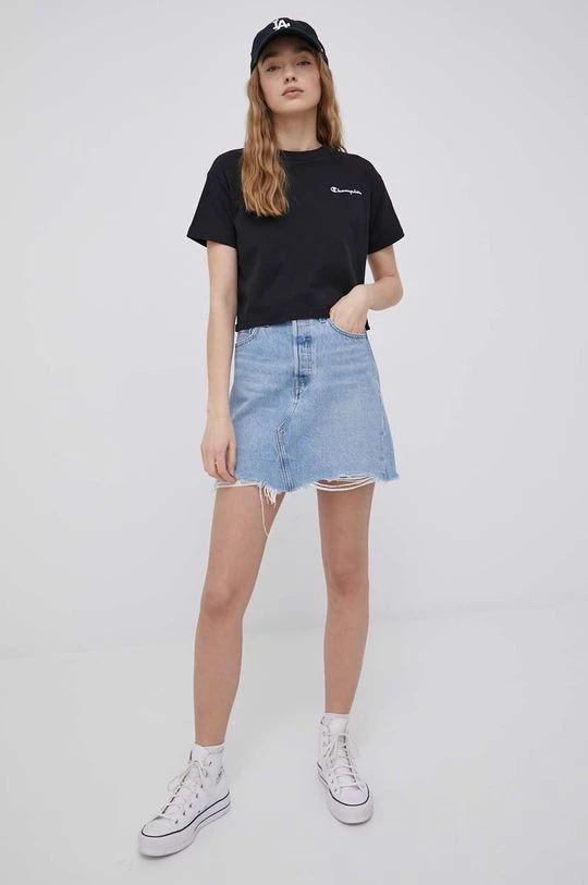 Γυναικεία Κοντομάνικο Βαμβακερό μπλουζάκι Champion μαύρο 2 Γυναικεία Κοντομάνικο Βαμβακερό μπλουζάκι Champion μαύρο - Image 2