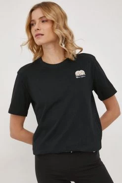 Γυναικεία Κοντομάνικο Βαμβακερό μπλουζάκι Champion μαύρο