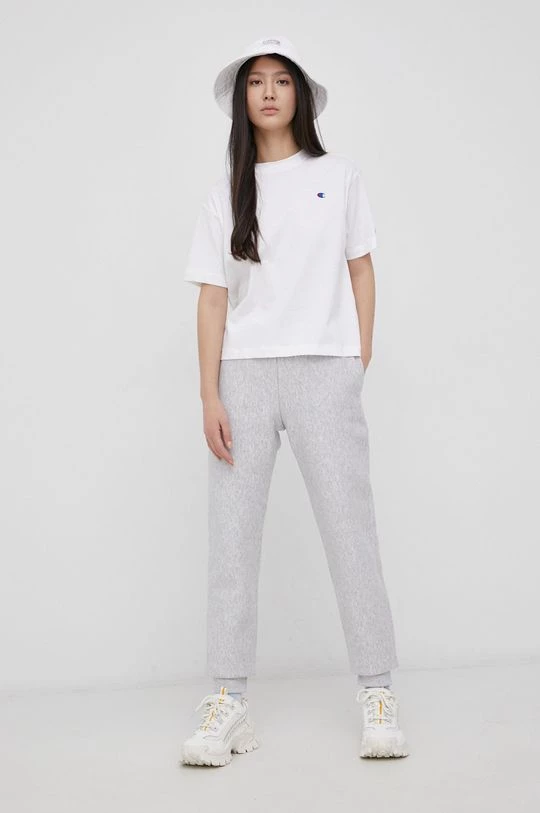 Γυναικεία Κοντομάνικο Βαμβακερό μπλουζάκι Champion άσπρο 2 Γυναικεία Κοντομάνικο Βαμβακερό μπλουζάκι Champion άσπρο - Image 2