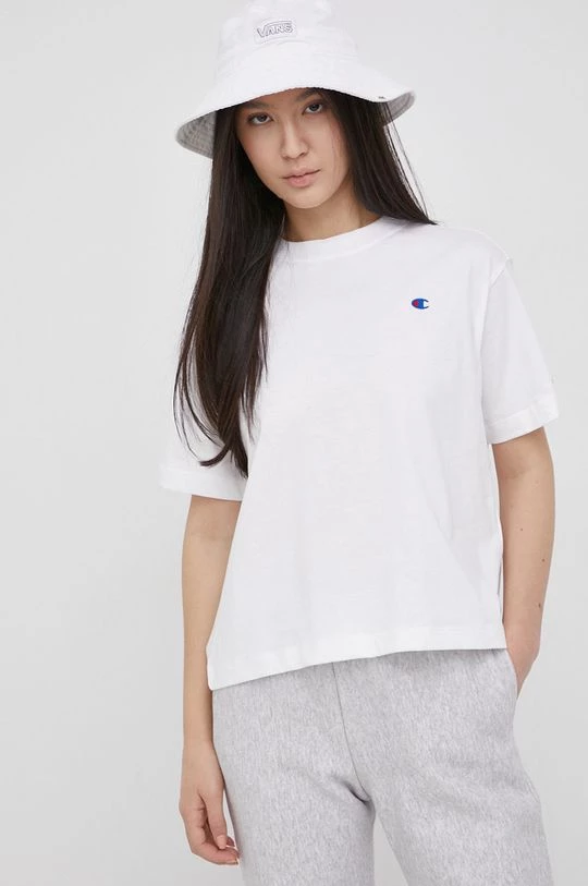 Γυναικεία Κοντομάνικο Βαμβακερό μπλουζάκι Champion άσπρο 4 Γυναικεία Κοντομάνικο Βαμβακερό μπλουζάκι Champion άσπρο - Image 4