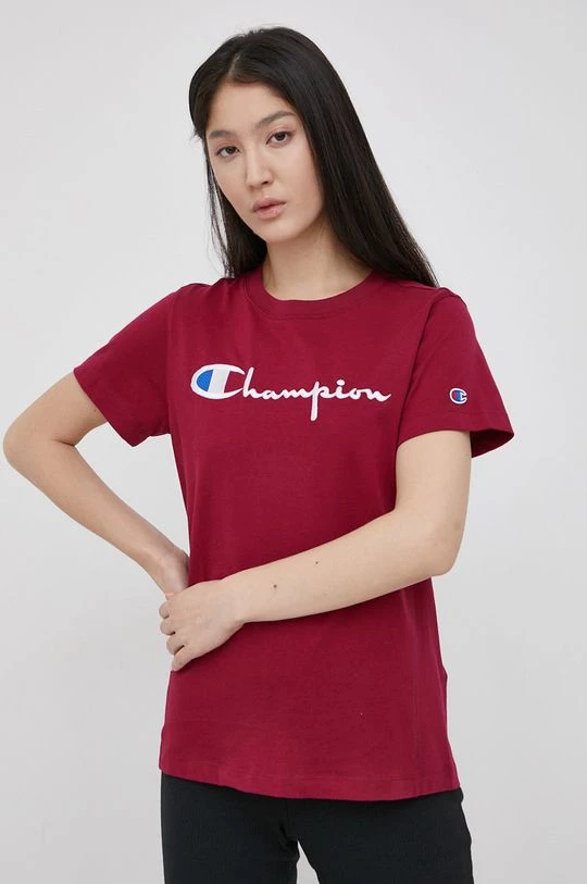 Γυναικεία Κοντομάνικο Βαμβακερό μπλουζάκι Champion ροζ 4 Γυναικεία Κοντομάνικο Βαμβακερό μπλουζάκι Champion ροζ - Image 4