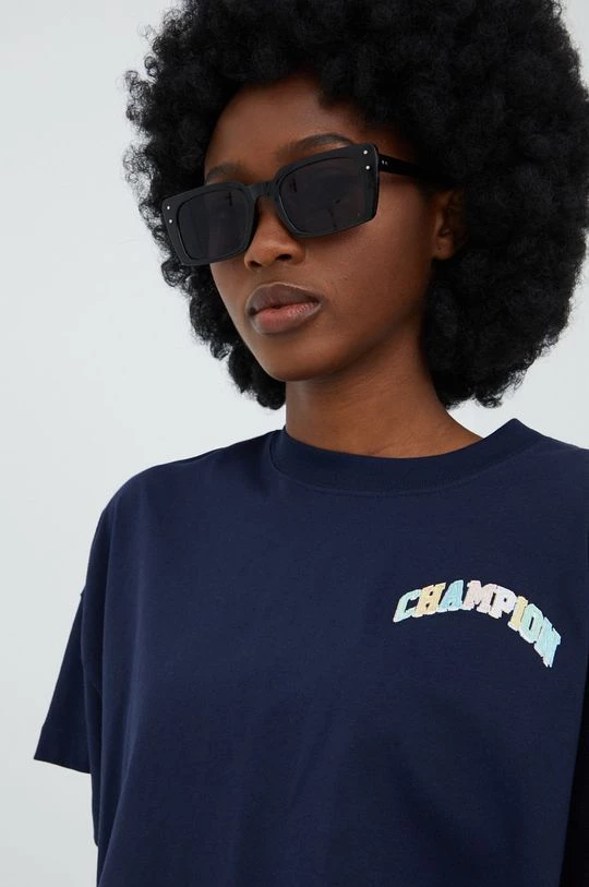 Γυναικεία Κοντομάνικο Βαμβακερό μπλουζάκι Champion ναυτικό μπλε 4 Γυναικεία Κοντομάνικο Βαμβακερό μπλουζάκι Champion ναυτικό μπλε - Image 4