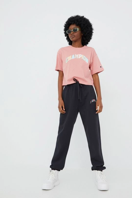 Γυναικεία Κοντομάνικο Βαμβακερό μπλουζάκι Champion ροζ 2 Γυναικεία Κοντομάνικο Βαμβακερό μπλουζάκι Champion ροζ - Image 2