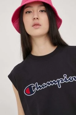 Γυναικεία Αμάνικος Βαμβακερό τοπ Champion μαύρο