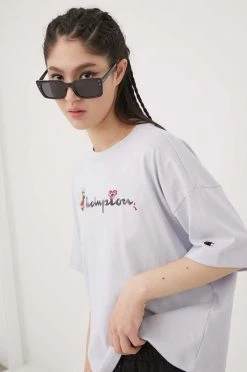 Γυναικεία Κοντομάνικο Βαμβακερό μπλουζάκι Champion ανοιχτό μπλε -Champion Εκπτώσεις unnamed file 2154