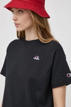 Γυναικεία Κοντομάνικο Βαμβακερό μπλουζάκι Champion μαύρο