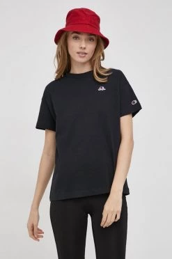Γυναικεία Κοντομάνικο Βαμβακερό μπλουζάκι Champion μαύρο -Champion Εκπτώσεις unnamed file 2193