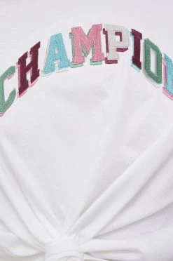 Γυναικεία Κοντομάνικο Βαμβακερό μπλουζάκι Champion άσπρο -Champion Εκπτώσεις unnamed file 2478