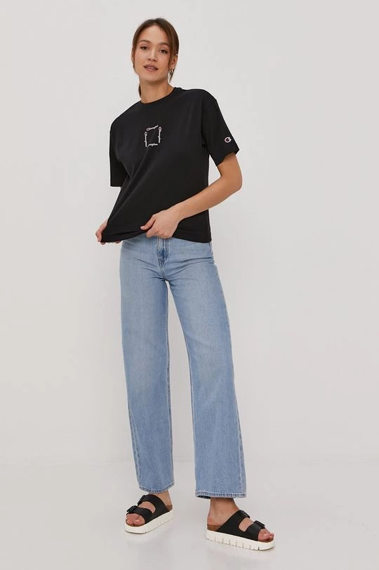 Γυναικεία Κοντομάνικο Μπλουζάκι Champion χρώμα: μαύρο 2 Γυναικεία Κοντομάνικο Μπλουζάκι Champion χρώμα: μαύρο - Image 2