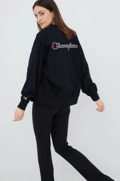 Γυναικεία Κοντά μπουφάν Μπουφάν Bomber Champion χρώμα: μαύρο,