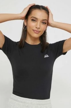 Γυναικεία Κοντομάνικο Βαμβακερό μπλουζάκι Champion μαύρο