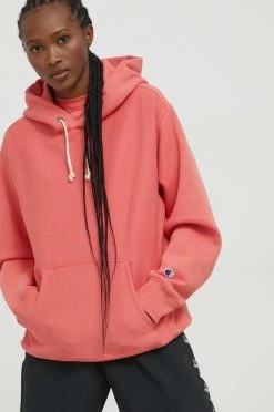 Γυναικεία Χωρίς φερμουάρ Μπλούζα Champion πορτοκαλί, με κουκούλα