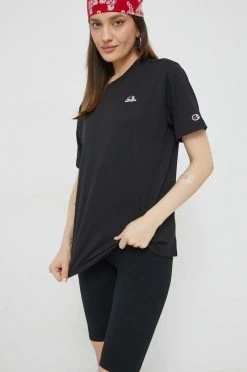 Γυναικεία Κοντομάνικο Βαμβακερό μπλουζάκι Champion μαύρο -Champion Εκπτώσεις unnamed file 934