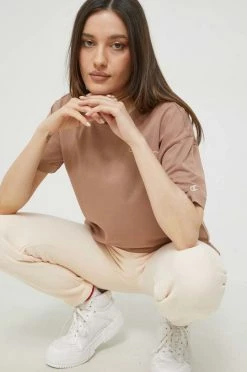 Γυναικεία Κοντομάνικο Βαμβακερό μπλουζάκι Champion καφέ -Champion Εκπτώσεις unnamed file 945