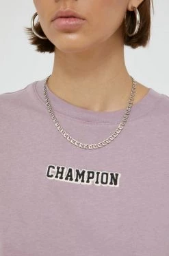 Γυναικεία Κοντομάνικο Βαμβακερό μπλουζάκι Champion μοβ -Champion Εκπτώσεις unnamed file 992