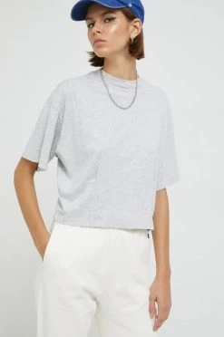 Γυναικεία Κοντομάνικο Βαμβακερό μπλουζάκι Champion γκρι